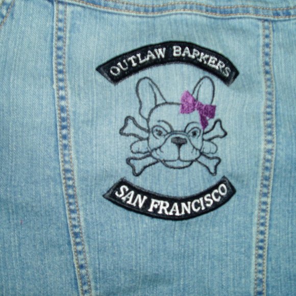 Fall Denim Dog Biker Jacket - Picture 2 of 4